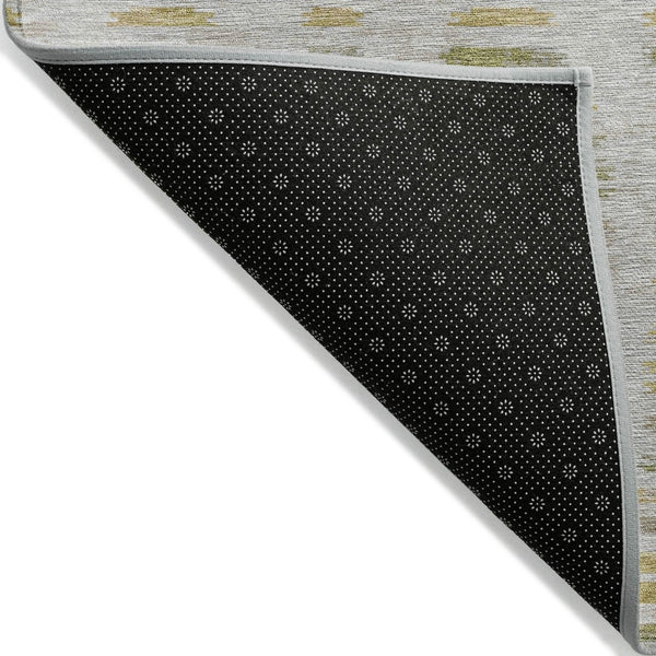 HomeRoots 8' Ivory and Gold Striped Area Rug - Stylish, Washable, Durable for Indoor & Outdoor Spaces 629553