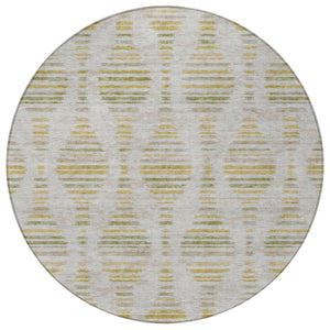 HomeRoots 8' Ivory and Gold Striped Area Rug - Stylish, Washable, Durable for Indoor & Outdoor Spaces 629553
