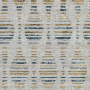 HomeRoots 9' Coastal Linen & Navy Blue Striped Area Rug - Durable, Washable Design for Indoor/Outdoor Use 629561