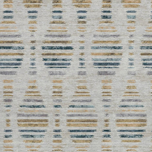HomeRoots 9' Coastal Linen & Navy Blue Striped Area Rug - Durable, Washable Design for Indoor/Outdoor Use 629561