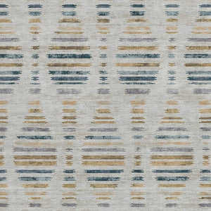 HomeRoots 10' Coastal Linen and Navy Blue Striped Area Rug - Washable, Durable, Versatile for Indoor/Outdoor Use 629562