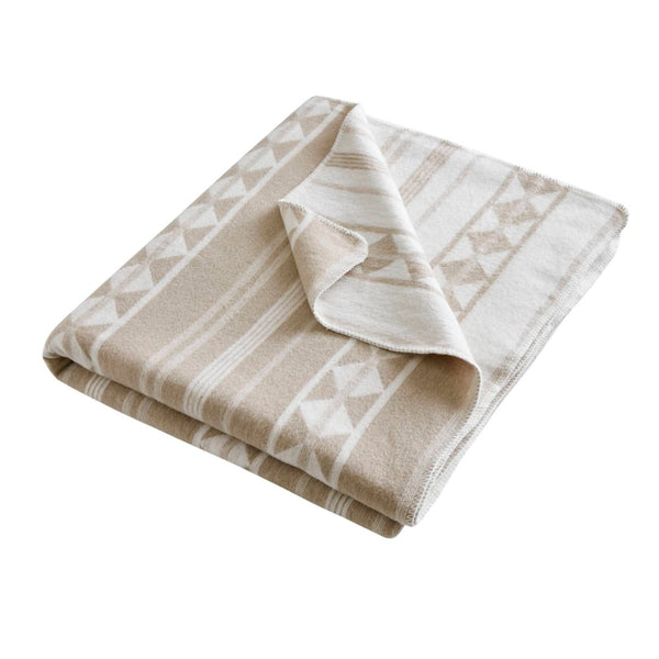 English Elm 1-piece King Jacquard Cotton Blend Blanket Aztec Woven Soft Breathable Bedroom Layer Ivory B035P437486