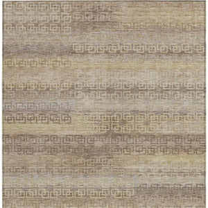 HomeRoots 5' X 8' Beige and Wheat Striped Washable Area Rug - Indoor/Outdoor Durable Design for High-Traffic Areas 629588