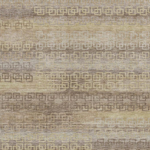 HomeRoots 8' X 10' Beige & Wheat Striped Washable Area Rug – Durable Indoor/Outdoor Style for High-Traffic Spaces 629590