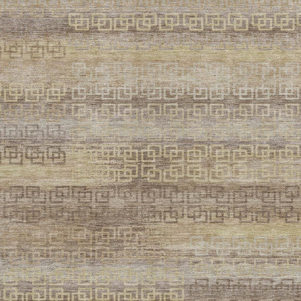 HomeRoots 8' X 10' Beige & Wheat Striped Washable Area Rug – Durable Indoor/Outdoor Style for High-Traffic Spaces 629590
