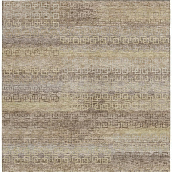 HomeRoots 9' X 12' Beige Striped Area Rug - Stylish, Washable Indoor/Outdoor Solution for High-Traffic Spaces 629591