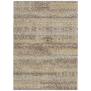 HomeRoots 10' Beige and Wheat Striped Washable Area Rug - Indoor/Outdoor Versatile Design for Any Space 629592