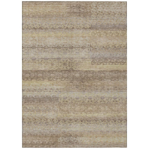 HomeRoots 10' Beige and Wheat Striped Washable Area Rug - Indoor/Outdoor Versatile Design for Any Space 629592