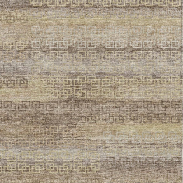 HomeRoots 10' Beige and Wheat Striped Washable Area Rug - Indoor/Outdoor Versatile Design for Any Space 629592