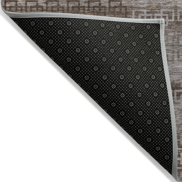 HomeRoots 8' X 10' Chocolate and Gray Striped Indoor Outdoor Area Rug – Durable, Washable, Versatile Décor Solution 629602