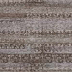 HomeRoots 8' X 10' Chocolate and Gray Striped Indoor Outdoor Area Rug – Durable, Washable, Versatile Décor Solution 629602