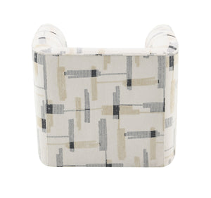 English Elm Darya Beige Pattern Fabric Swivel Chair with Pocket Coil Seat, Wooden Frame, KD Legs, 360° Comfort B2726P297780