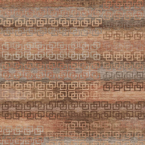 HomeRoots 5' Indoor Outdoor Copper and Peach Striped Area Rug - Durable, Washable, Stylish for Any Space 629606