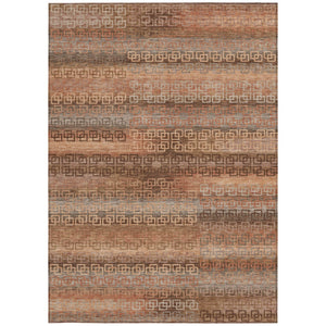 HomeRoots 10' Copper & Peach Striped Area Rug - Washable, Durable & Stylish for Indoor/Outdoor Spaces 629610