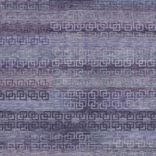 HomeRoots 8' X 10' Washable Plum & Lavender Striped Area Rug - Durable, Stylish, Indoor/Outdoor Versatility! 629620