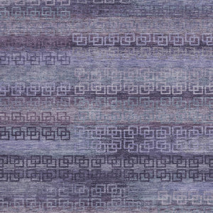 HomeRoots 9' X 12' Washable Plum & Lavender Striped Area Rug for Indoor & Outdoor Use - Durable & Stylish! 629621