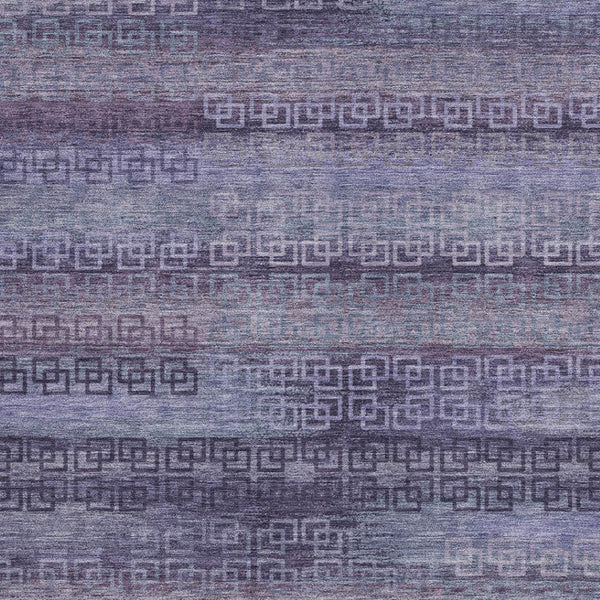 HomeRoots 9' X 12' Washable Plum & Lavender Striped Area Rug for Indoor & Outdoor Use - Durable & Stylish! 629621