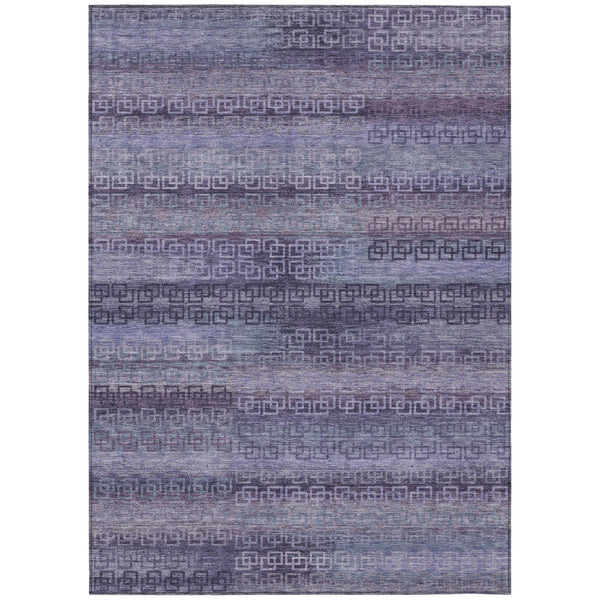 HomeRoots 9' X 12' Washable Plum & Lavender Striped Area Rug for Indoor & Outdoor Use - Durable & Stylish! 629621