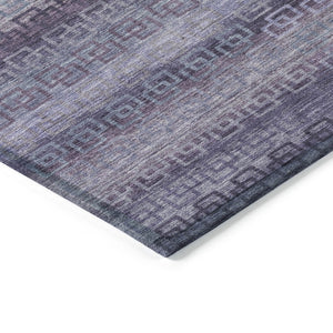 HomeRoots 9' X 12' Washable Plum & Lavender Striped Area Rug for Indoor & Outdoor Use - Durable & Stylish! 629621