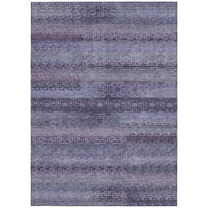 HomeRoots 9' X 12' Washable Plum & Lavender Striped Area Rug for Indoor & Outdoor Use - Durable & Stylish! 629621