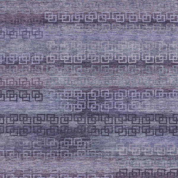 HomeRoots 10' Indoor Outdoor Area Rug - Plum & Lavender Striped, Durable, Machine Washable & Stylish Design! 629622