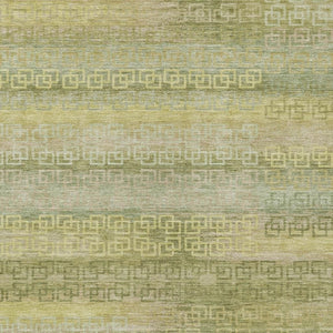 HomeRoots 8' X 10' Stylish Sage and Gold Striped Washable Area Rug for Indoor and Outdoor Versatile Spaces 629626