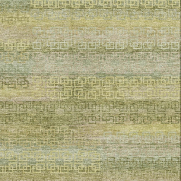 HomeRoots 9' Sage and Gold Striped Washable Area Rug | Durable, Stylish Indoor/Outdoor Décor for Any Space 629627