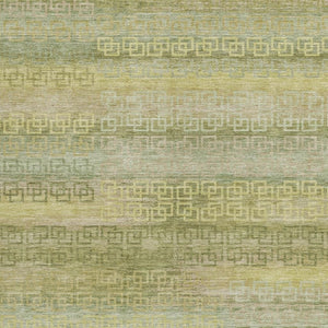 HomeRoots 10' Sage and Gold Striped Washable Area Rug – Durable Indoor/Outdoor Design for Any Space, 10x14' 629628