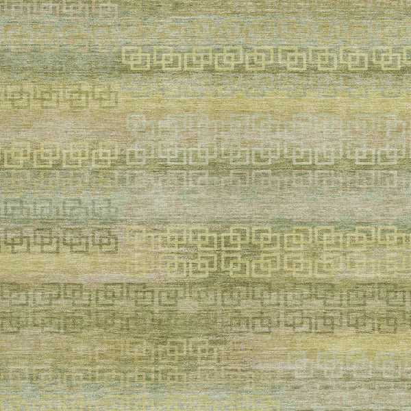 HomeRoots 10' Sage and Gold Striped Washable Area Rug – Durable Indoor/Outdoor Design for Any Space, 10x14' 629628