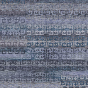 HomeRoots 9' Taupe and Blue Striped Washable Area Rug - Durable, Stylish Indoor/Outdoor Design for Any Space 629639