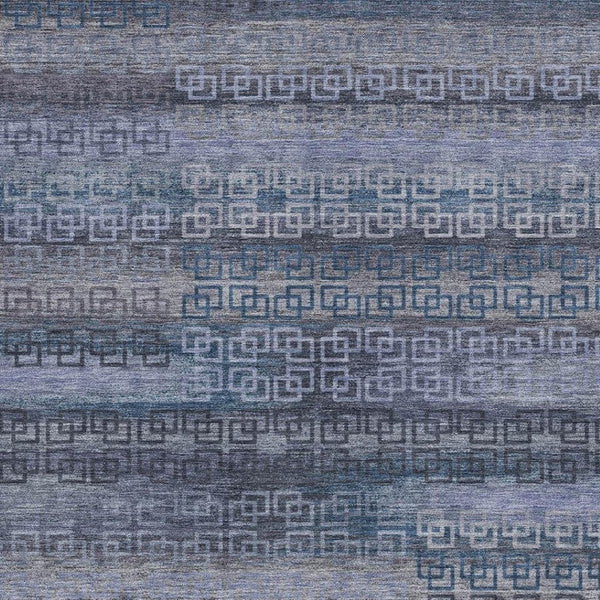 HomeRoots 9' Taupe and Blue Striped Washable Area Rug - Durable, Stylish Indoor/Outdoor Design for Any Space 629639