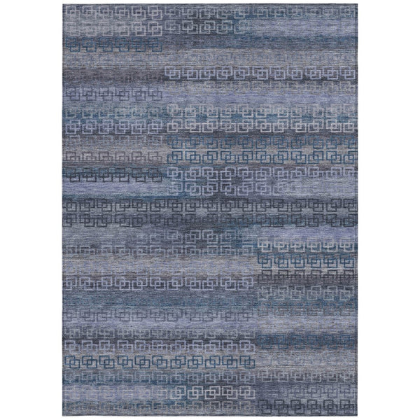 HomeRoots 10' Taupe and Blue Striped Washable Area Rug – Durable, Stylish, Indoor/Outdoor Perfect for Any Space! 629640