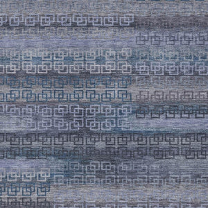 HomeRoots 10' Taupe and Blue Striped Washable Area Rug – Durable, Stylish, Indoor/Outdoor Perfect for Any Space! 629640