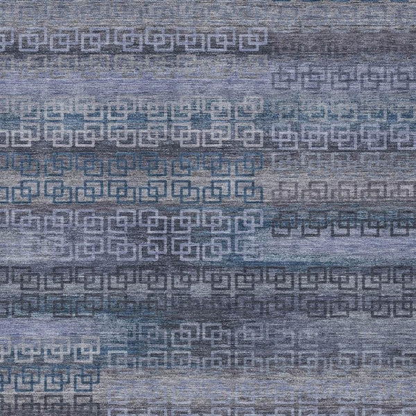 HomeRoots 10' Taupe and Blue Striped Washable Area Rug – Durable, Stylish, Indoor/Outdoor Perfect for Any Space! 629640