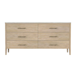Butler Specialty Butler Averly 64" Marble & Wood 6-drawer Dresser - Elegant Storage Solution For Modern Homes Light Brown Java Wood,Gamelina Veneer,Mdf,Marble 6296455-butler