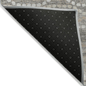 HomeRoots 5' Ogee Area Rug in Beige & Gray - Washable, Durable & Stylish for Indoor/Outdoor Spaces, 5x8 629648