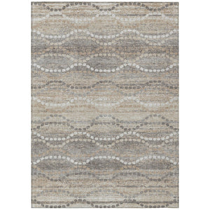 HomeRoots 10' Ogee Washable Area Rug in Beige & Gray - Durable, Stylish Indoor/Outdoor Solution for High-Traffic Spaces 629652