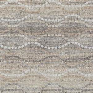 HomeRoots 10' Ogee Washable Area Rug in Beige & Gray - Durable, Stylish Indoor/Outdoor Solution for High-Traffic Spaces 629652