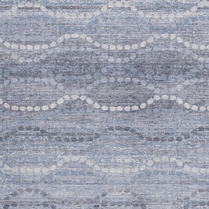HomeRoots 5' Blue and Ivory Ogee Area Rug - Washable, Durable Indoor/Outdoor Design for High-Traffic Spaces 629654