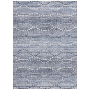 HomeRoots 8' Blue and Ivory Ogee Area Rug - Washable, Durable, Stylish for Indoor and Outdoor Spaces, 8x10 629656