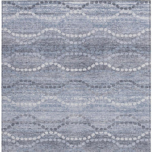 HomeRoots 8' Blue and Ivory Ogee Area Rug - Washable, Durable, Stylish for Indoor and Outdoor Spaces, 8x10 629656