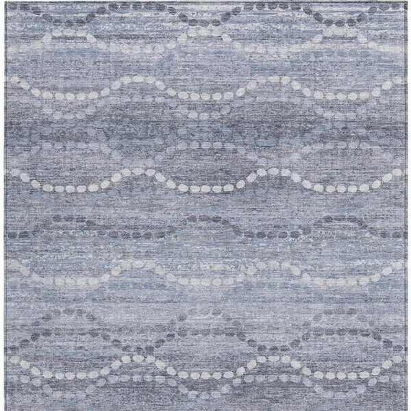 HomeRoots 8' Blue and Ivory Ogee Area Rug - Washable, Durable, Stylish for Indoor and Outdoor Spaces, 8x10 629656