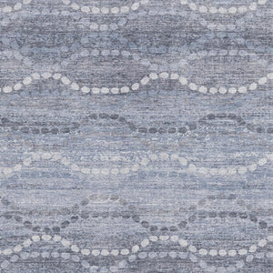 HomeRoots 9' X 12' Blue and Ivory Ogee Area Rug - Washable, Durable, Stylish for Indoor/Outdoor Spaces! 629657