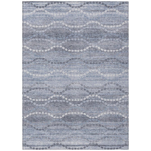 HomeRoots 10' Ogee Area Rug in Blue & Ivory - Washable, Stain-Resistant, Ideal for Indoor/Outdoor Use! 629658