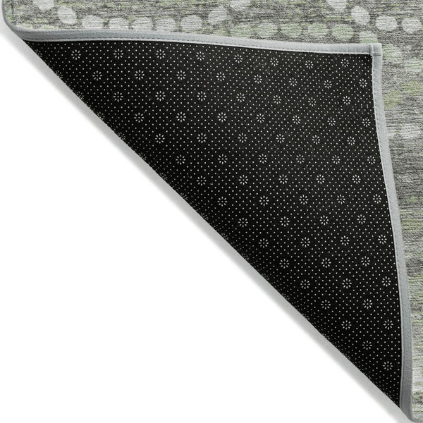 HomeRoots 8' Green And Ivory Round Ogee Washable Rug – Stylish, Durable & Versatile for Indoor/Outdoor Spaces! 629661