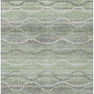 HomeRoots 10' Ogee Indoor/Outdoor Area Rug - Stylish Green & Ivory Design, Machine Washable & Stain-Resistant 629664
