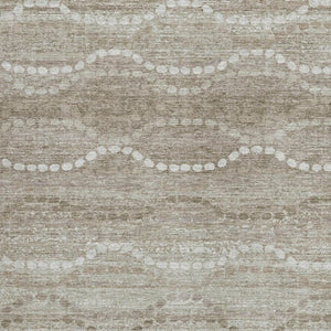 HomeRoots 8' X 10' Durable Khaki and Ivory Ogee Indoor-Outdoor Area Rug – Washable, Stain-Resistant Design! 629668