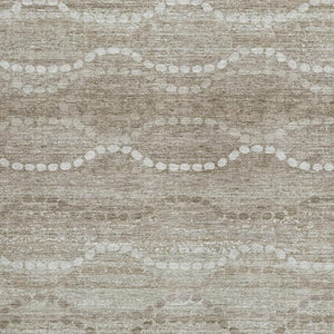 HomeRoots 9' X 12' Khaki & Ivory Ogee Area Rug - Durable, Washable Design for Indoor & Outdoor Spaces 629669