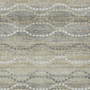 HomeRoots 9' Ogee Washable Area Rug in Pewter & Ivory - Versatile Indoor/Outdoor Design for High Traffic Spaces 629675
