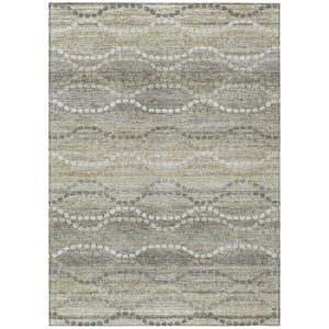 HomeRoots 10' Ogee Washable Indoor Outdoor Area Rug in Pewter & Ivory - Durable, Stylish, and Easy Care Solution 629676
